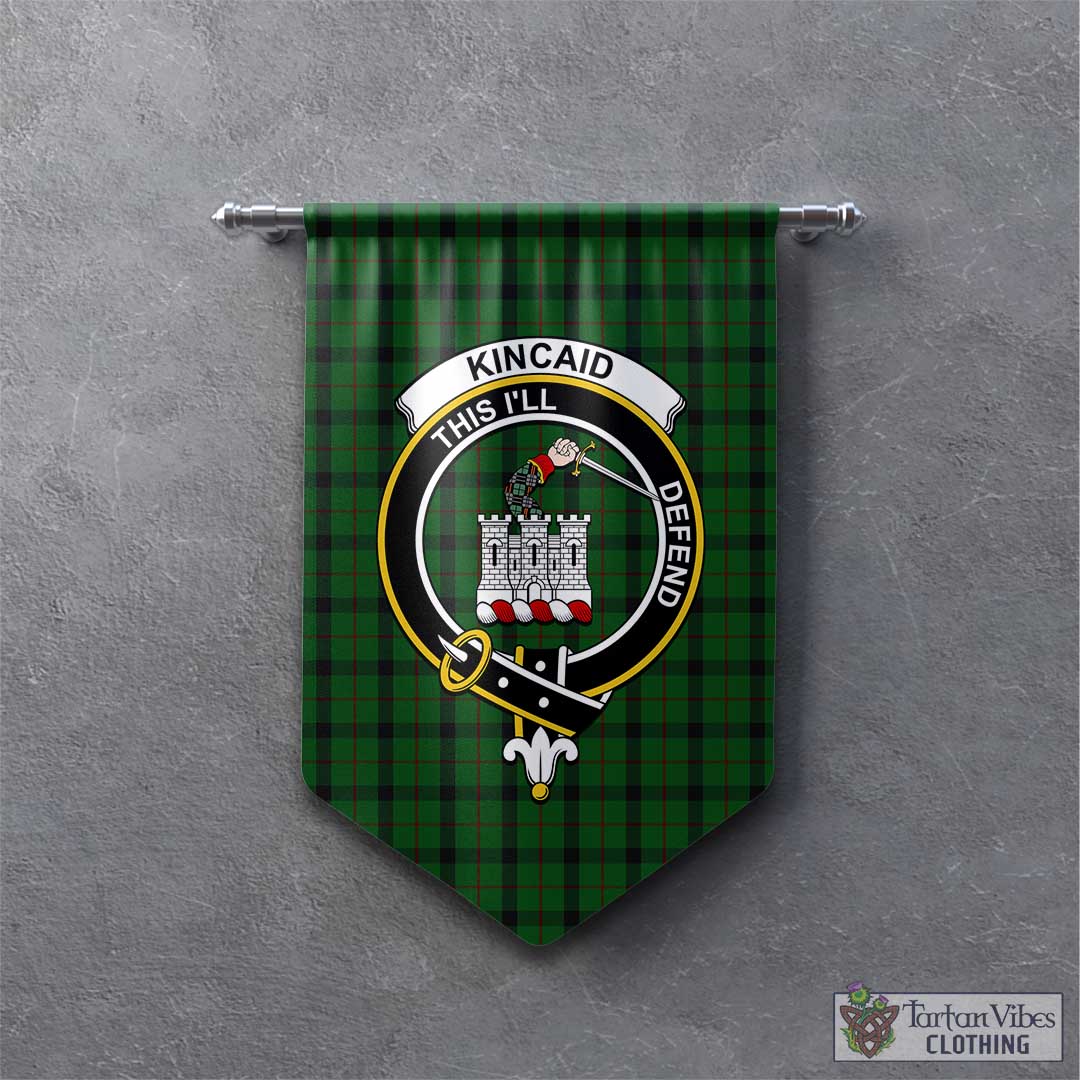 Tartan Vibes Clothing Kincaid Tartan Gonfalon, Tartan Banner with Family Crest