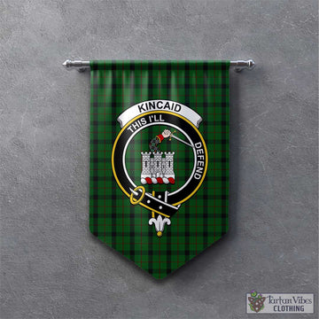 Kincaid Tartan Gonfalon, Tartan Banner with Family Crest