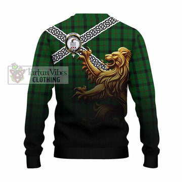 Kincaid Crest Tartan Knitted Sweater with Golden Lion Emblem Celtic Style - Tartan Vibes Clothing