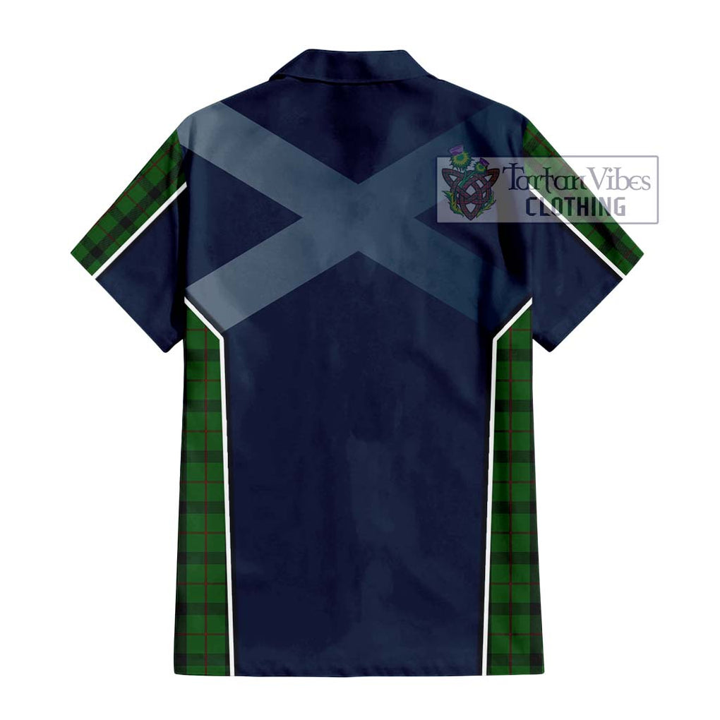 Kincaid Tartan Short Sleeve Button Shirt with Family Crest and Lion Rampant Vibes Sport Style - Tartan Vibes Clothing