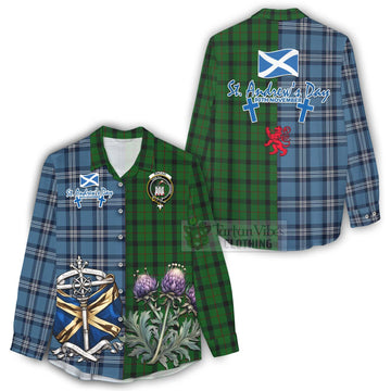 Kincaid Tartan Women's Casual Shirt Happy St. Andrew's Day Half Tartan Style