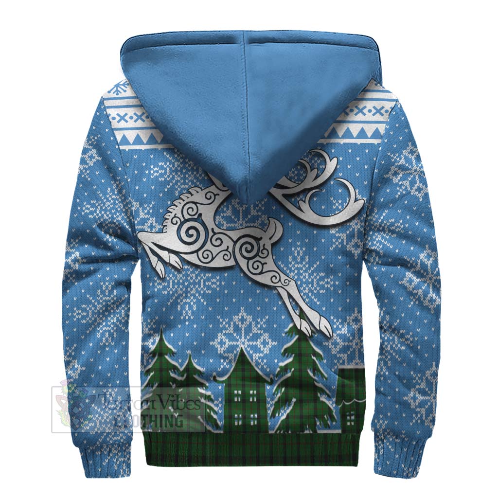 Tartan Vibes Clothing Kincaid Clan Christmas Sherpa Hoodie Celtic Reindeer Style