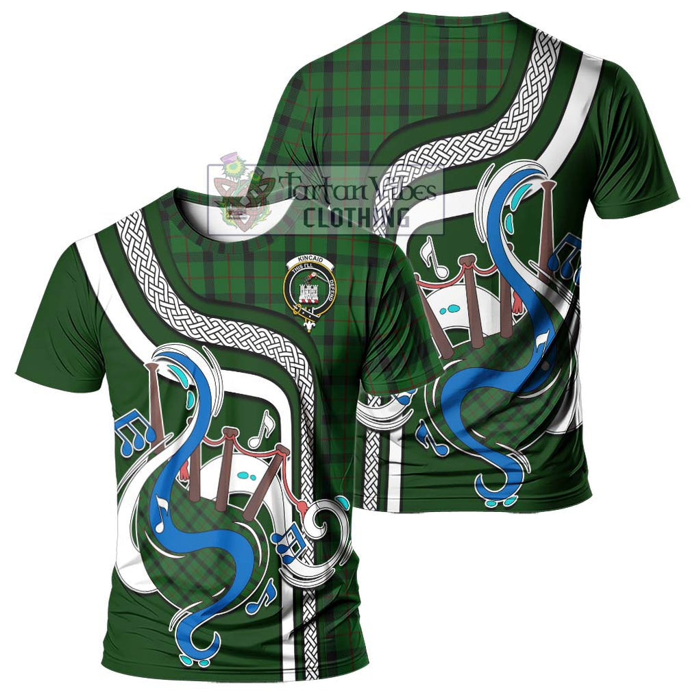 Kincaid Tartan T-Shirt with Epic Bagpipe Style - Tartanvibesclothing Shop