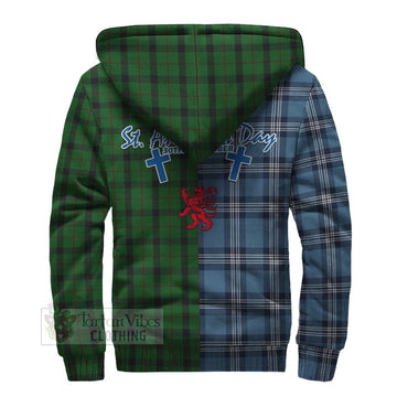 Kincaid Tartan Sherpa Hoodie Happy St. Andrew's Day Half Tartan Style