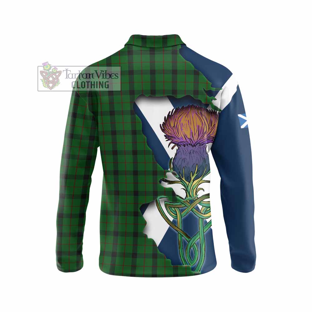 Kincaid Tartan Family Crest Long Sleeve Polo Shirt Scottish Thistle Celtic Inspired - Tartan Vibes Clothing
