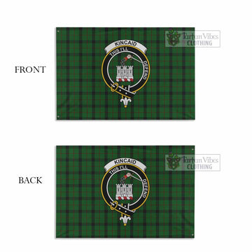 Kincaid Tartan House Flag with Family Crest