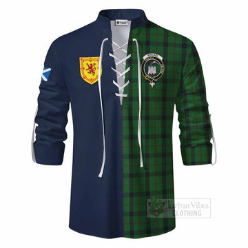 Kincaid Tartan Ghillie Kilt Shirt Alba with Scottish Lion Royal Arm Half Style