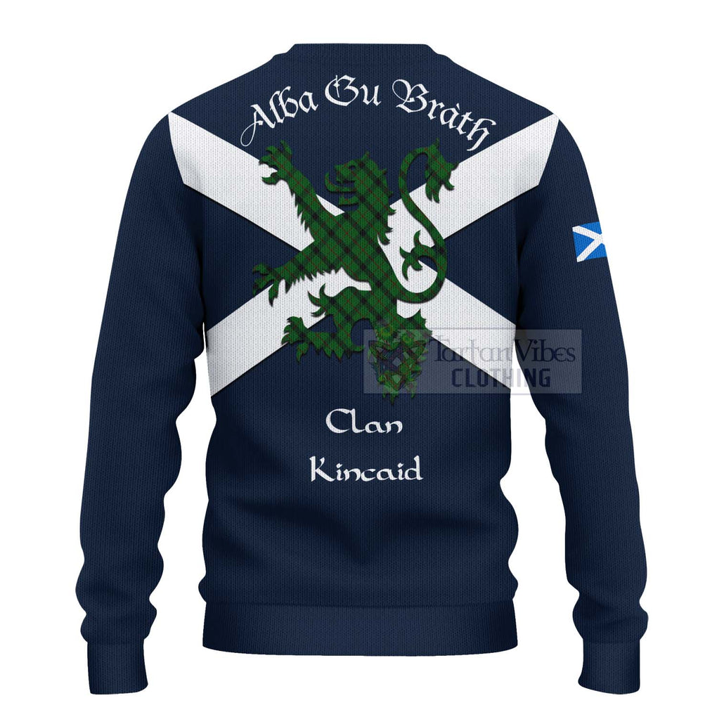 Tartan Vibes Clothing Kincaid Tartan Lion Rampant Knitted Sweater – Proudly Display Your Heritage with Alba Gu Brath and Clan Name