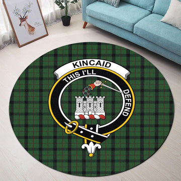 Kincaid Tartan Round Rug with Family Crest