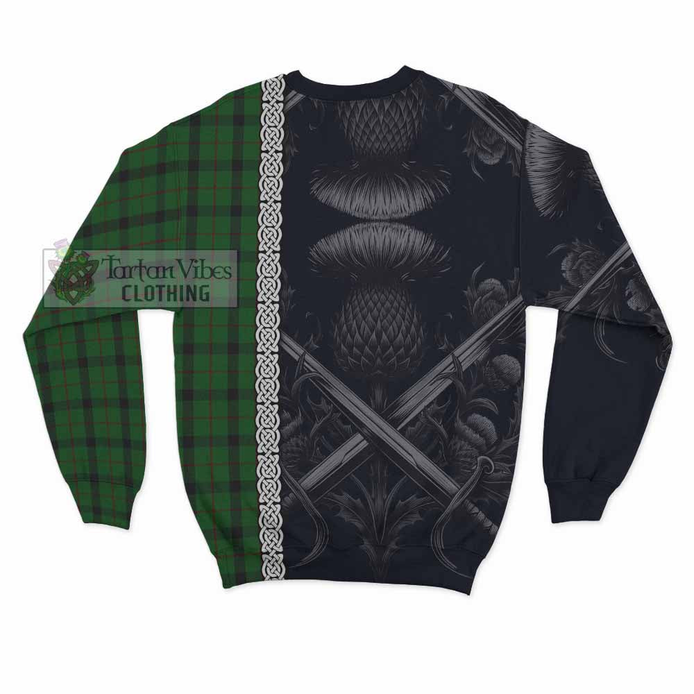 Tartan Vibes Clothing Kincaid Tartan Sweatshirt with Family Crest Cross Sword Thistle Celtic Vibes