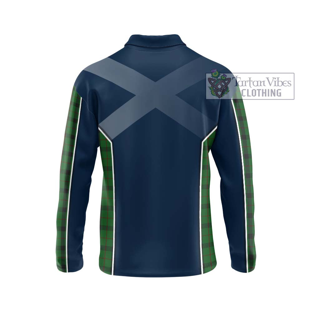 Kincaid Tartan Long Sleeve Polo Shirt with Family Crest and Lion Rampant Vibes Sport Style - Tartan Vibes Clothing