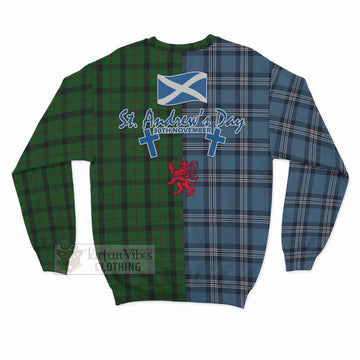 Kincaid Tartan Sweatshirt Happy St. Andrew's Day Half Tartan Style