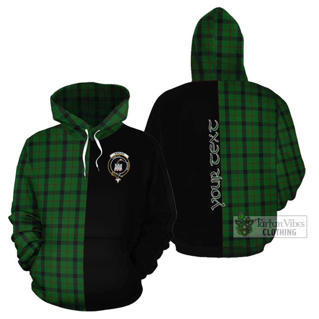 Tartan Vibes Clothing Kincaid Tartan Cotton Hoodie with Family Crest and Half Of Me Style