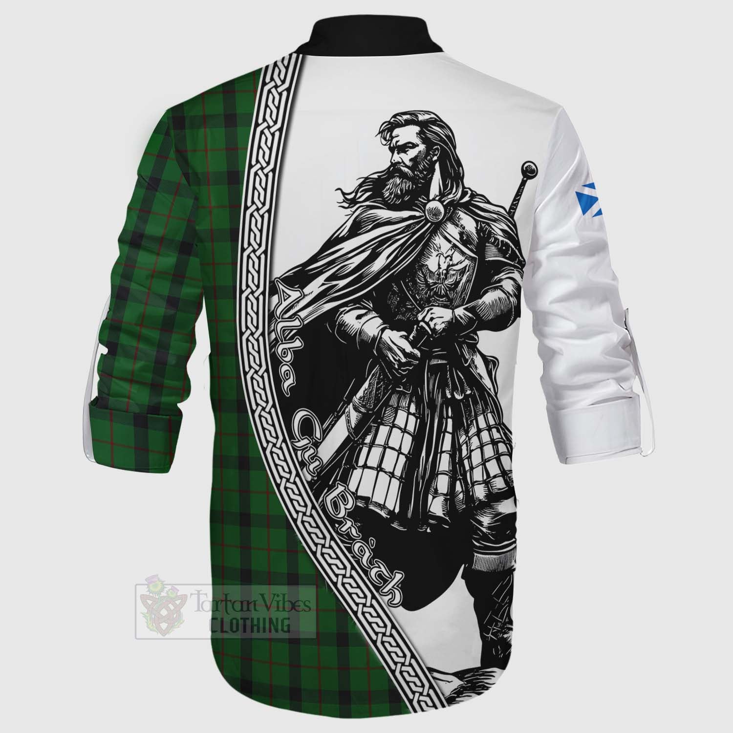 Tartan Vibes Clothing Kincaid Tartan Clan Crest Ghillie Kilt Shirt with Highlander Warrior Celtic Style