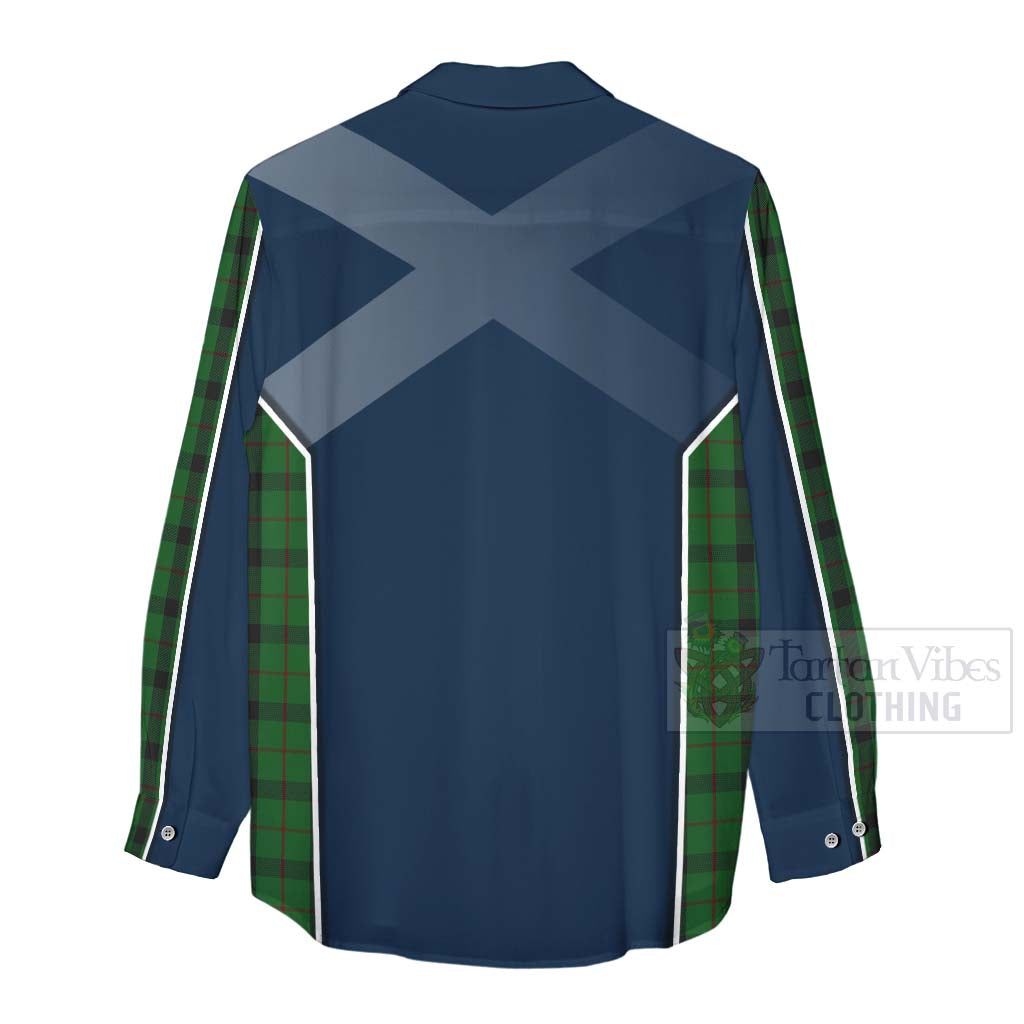 Tartan Vibes Clothing Kincaid Tartan Women's Casual Shirt with Family Crest and Scottish Thistle Vibes Sport Style