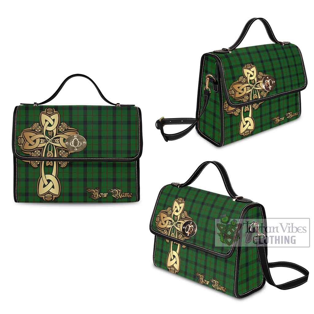 Tartan Vibes Clothing Kincaid Tartan Waterproof Canvas Bag Golden Thistle Celtic Cross Style