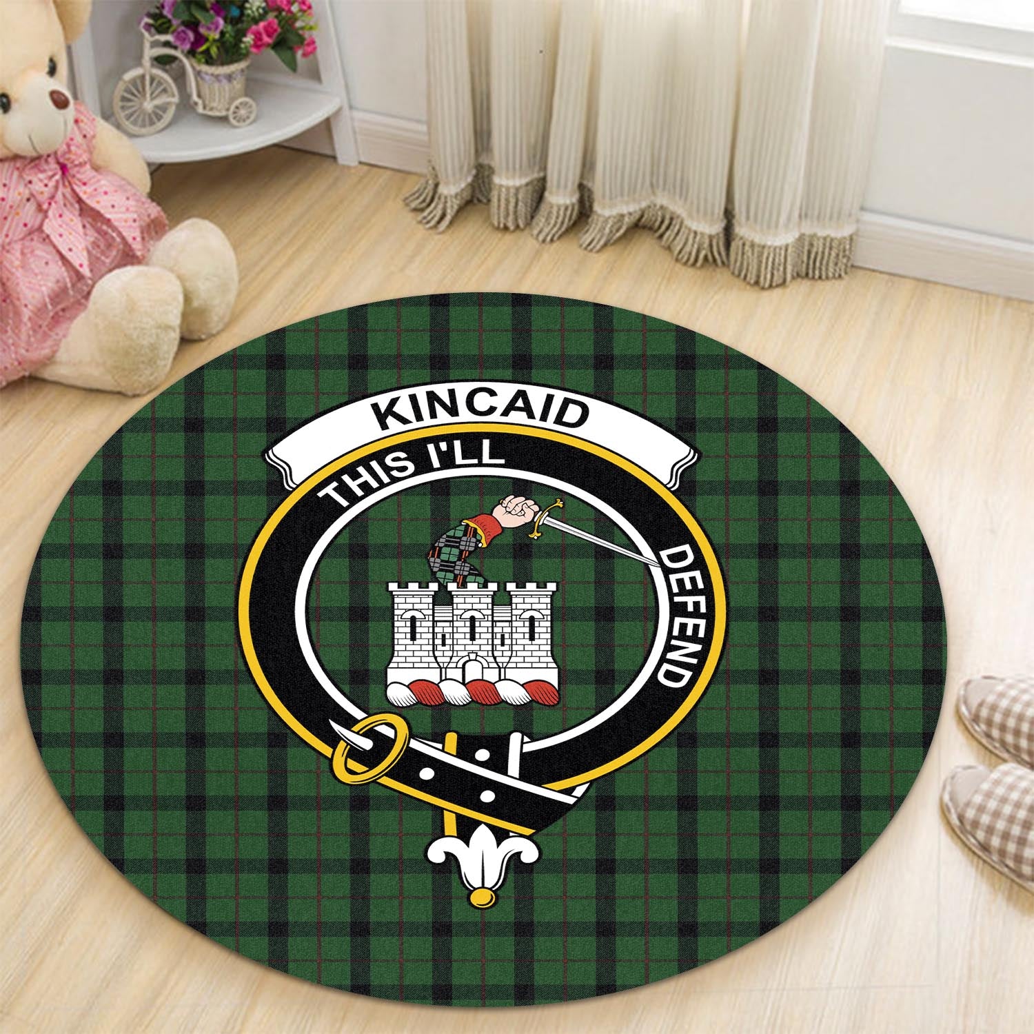 kincaid-tartan-round-rug-with-family-crest