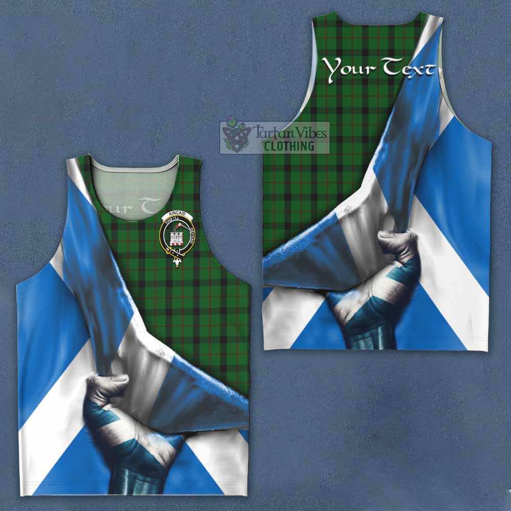 Tartan Vibes Clothing Kincaid Tartan Men's Tank Top with Family Crest Scotland Patriotic Style