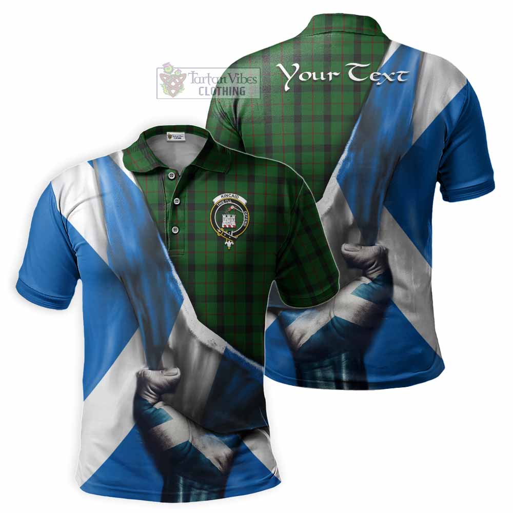 Tartan Vibes Clothing Kincaid Tartan Polo Shirt with Family Crest Scotland Patriotic Style