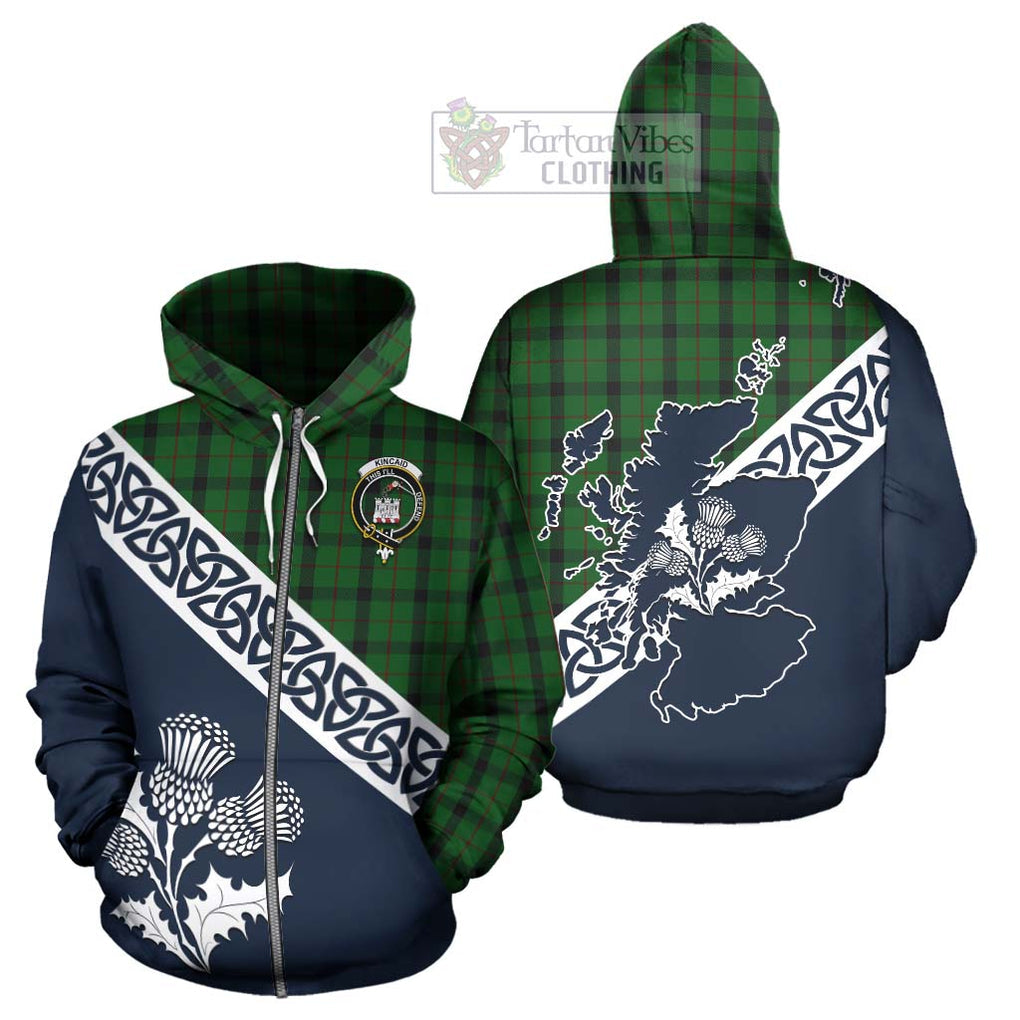 Tartan Vibes Clothing Kincaid Tartan Hoodie Featuring Thistle and Scotland Map