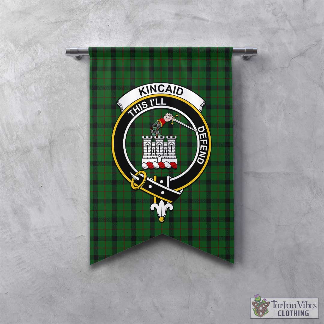 Tartan Vibes Clothing Kincaid Tartan Gonfalon, Tartan Banner with Family Crest