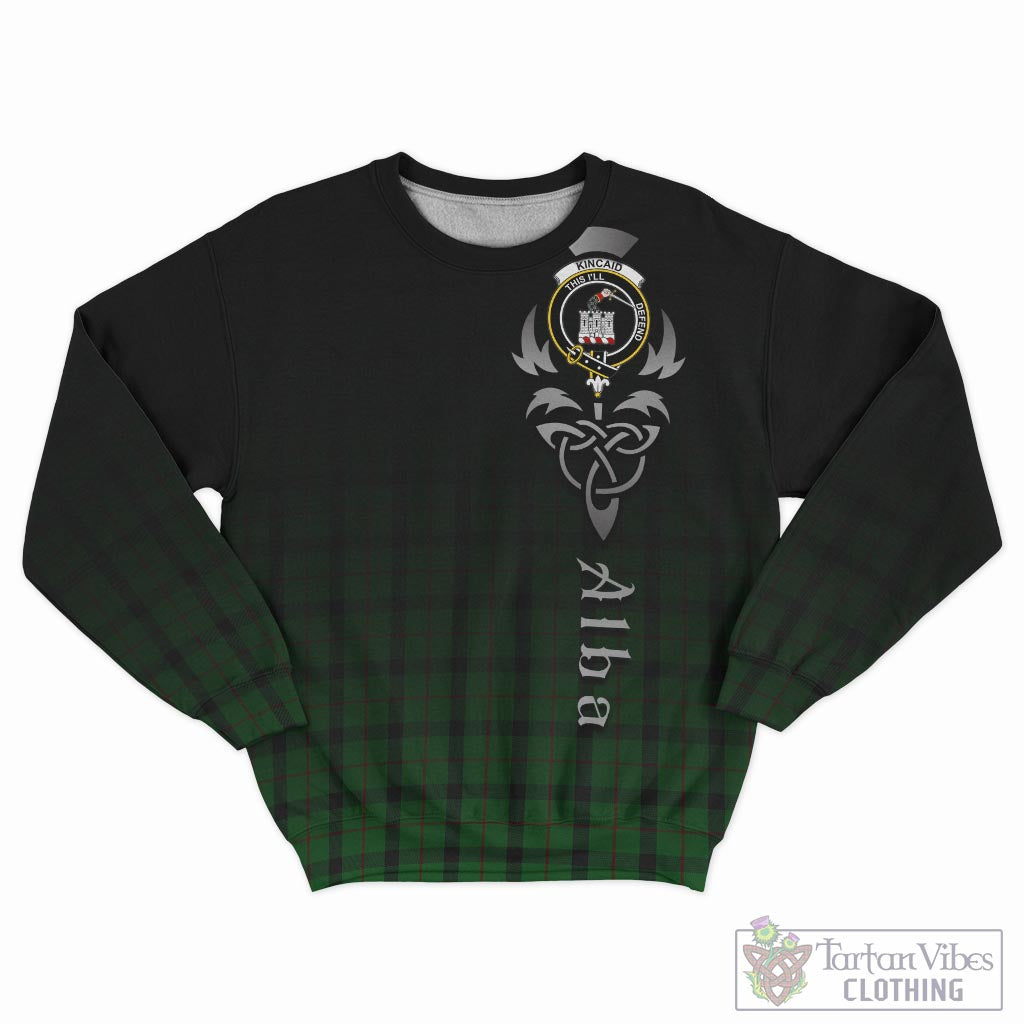 Tartan Vibes Clothing Kincaid Tartan Sweatshirt Featuring Alba Gu Brath Family Crest Celtic Inspired