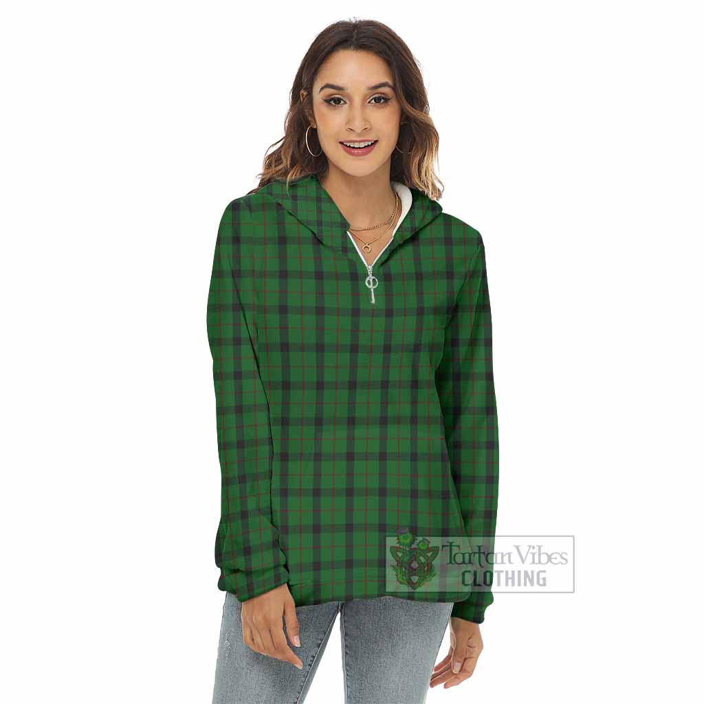 Kincaid Tartan Women's Borg Fleece Hoodie with Half Zip - Tartan Vibes Clothing