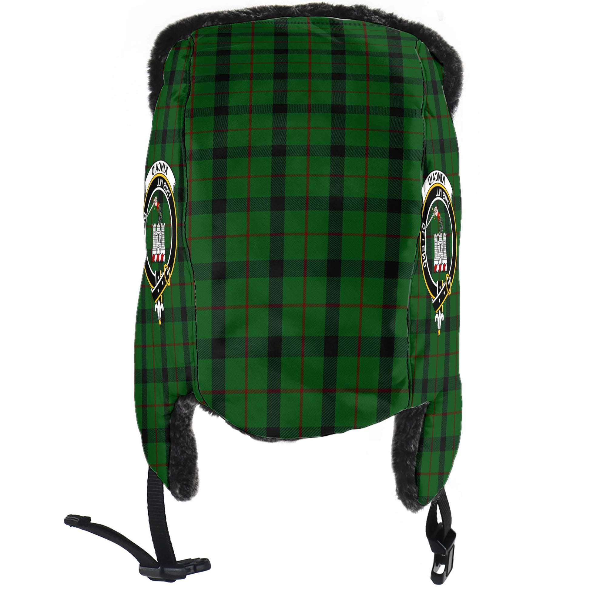 Kincaid Tartan Winter Trapper Hat with Family Crest - Tartanvibesclothing