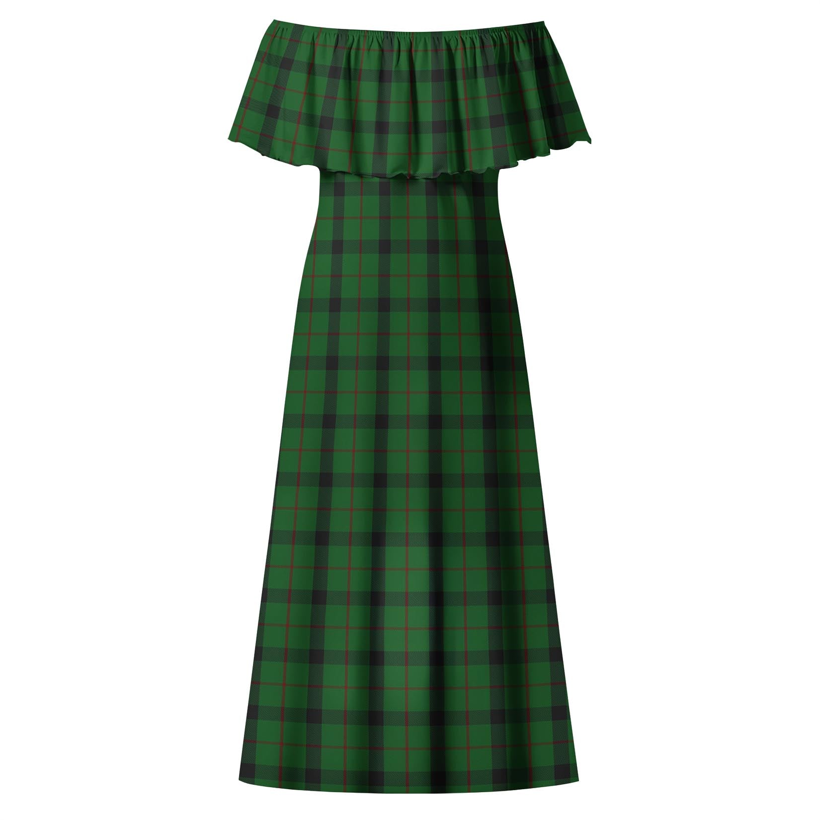 Kincaid Tartan Off Shoulder Long Dress - Tartanvibesclothing