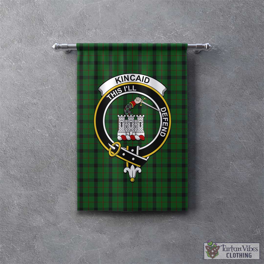 Tartan Vibes Clothing Kincaid Tartan Gonfalon, Tartan Banner with Family Crest