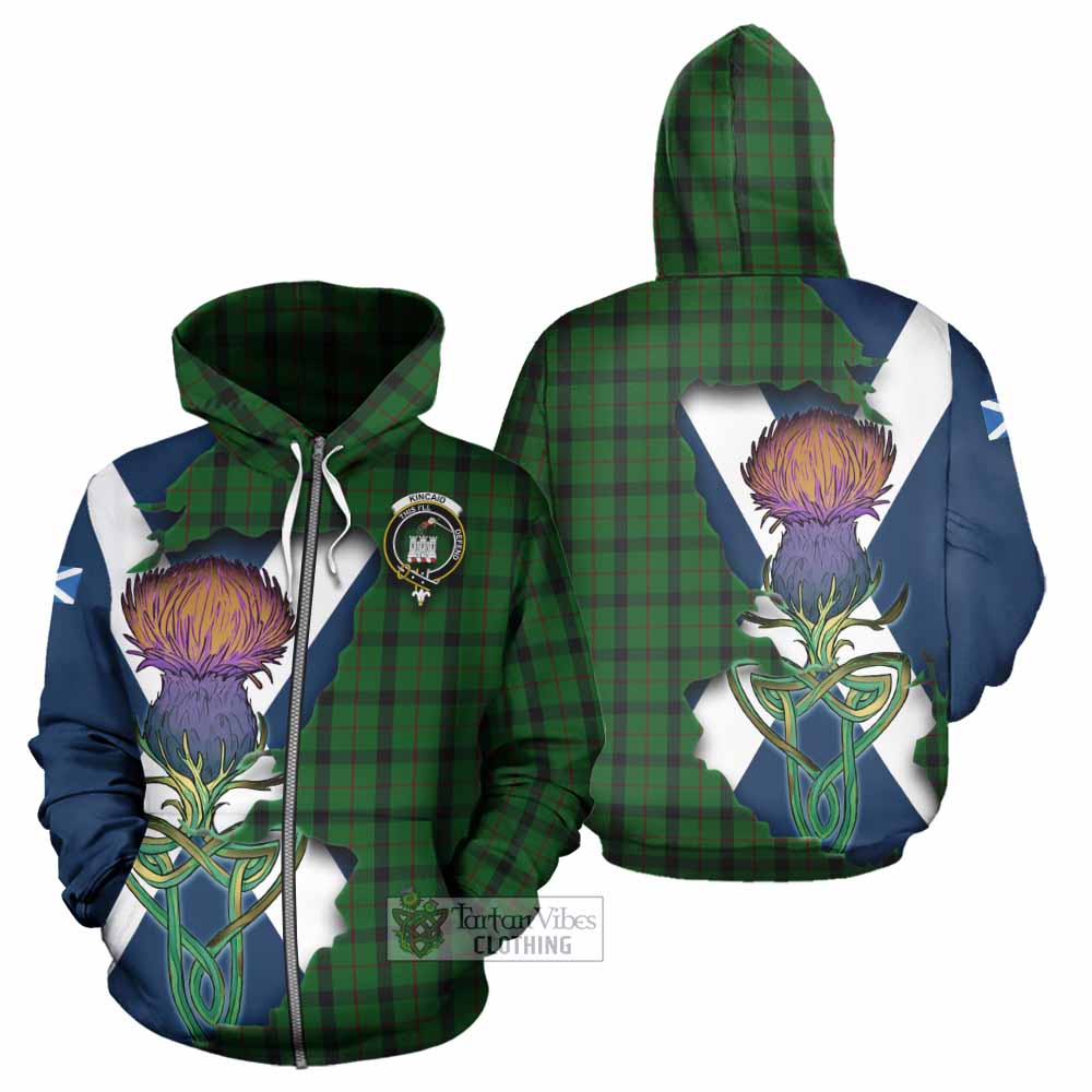 Kincaid Tartan Family Crest Hoodie Scottish Thistle Celtic Inspired Zip Hoodie - Tartan Vibes Clothing