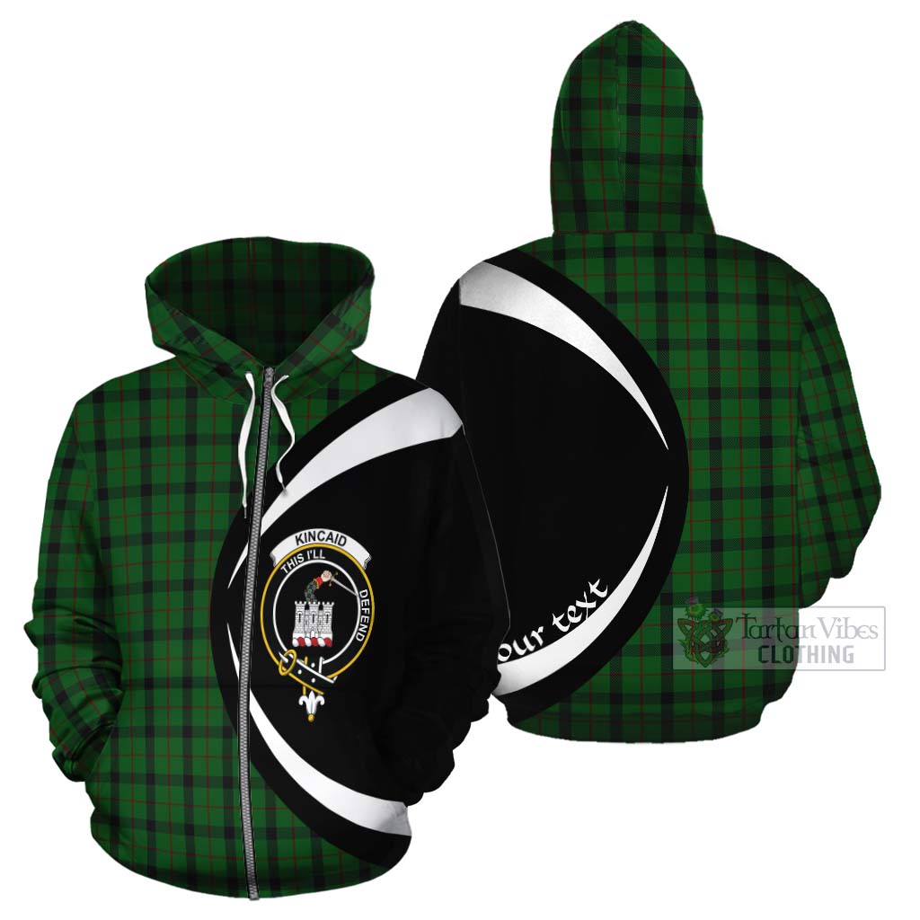 Tartan Vibes Clothing Kincaid Tartan Cotton Hoodie with Family Crest Circle Style