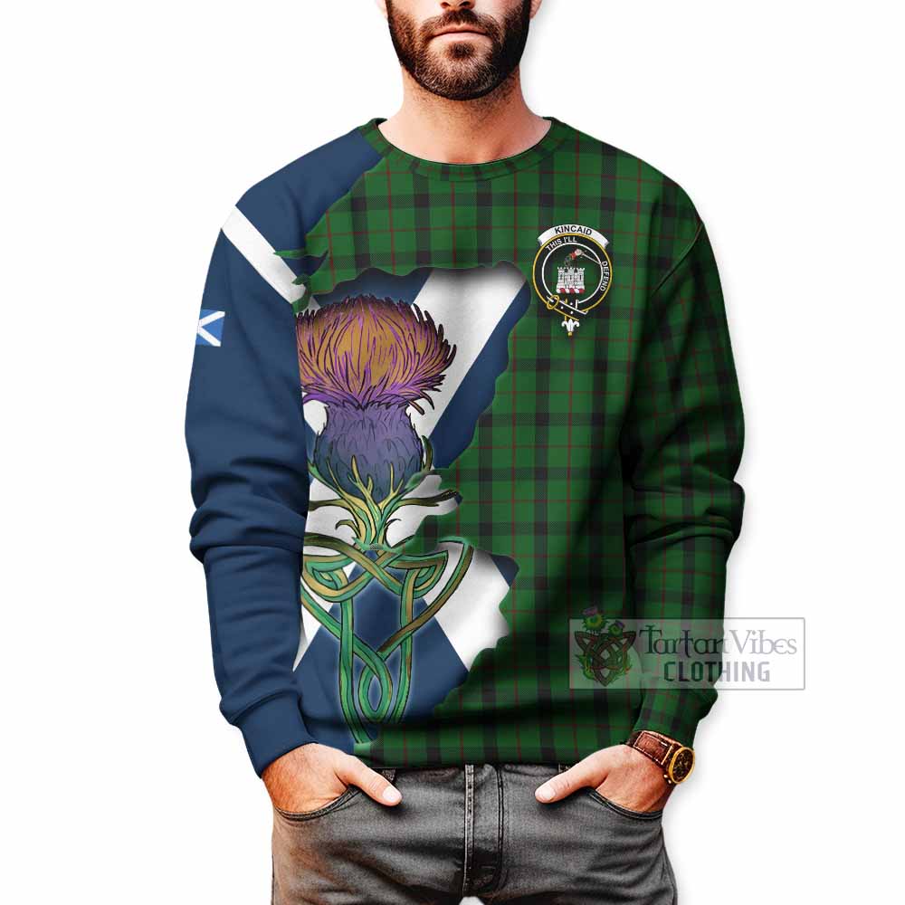 Kincaid Tartan Family Crest Sweatshirt Scottish Thistle Celtic Inspired - Tartan Vibes Clothing