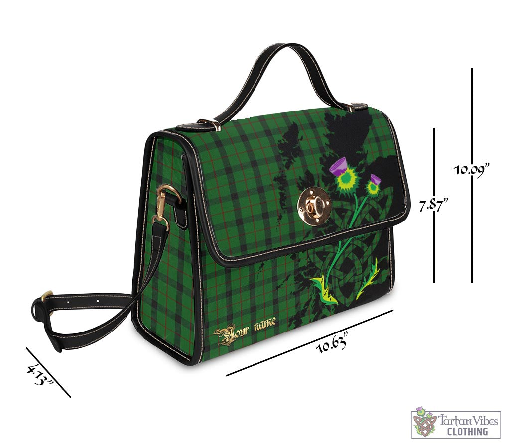 Tartan Vibes Clothing Kincaid Tartan Waterproof Canvas Bag with Scotland Map and Thistle Celtic Accents