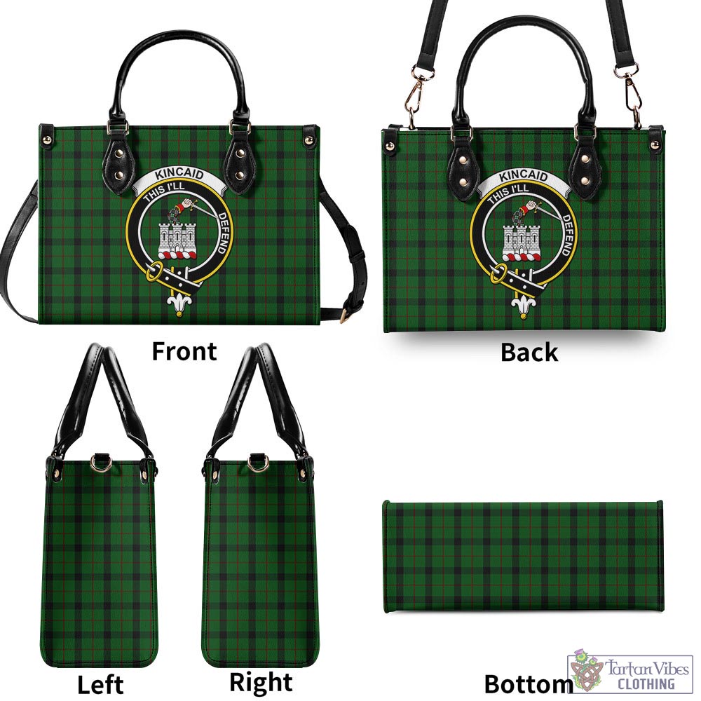 Tartan Vibes Clothing Kincaid Tartan Luxury Leather Handbags with Family Crest