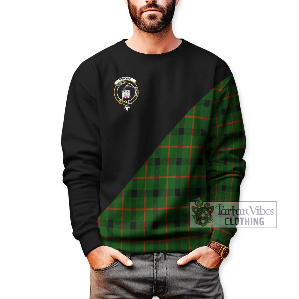 Kincaid Modern Tartan Sweatshirt with Family Crest and Military Logo Style Unisex - Tartanvibesclothing Shop