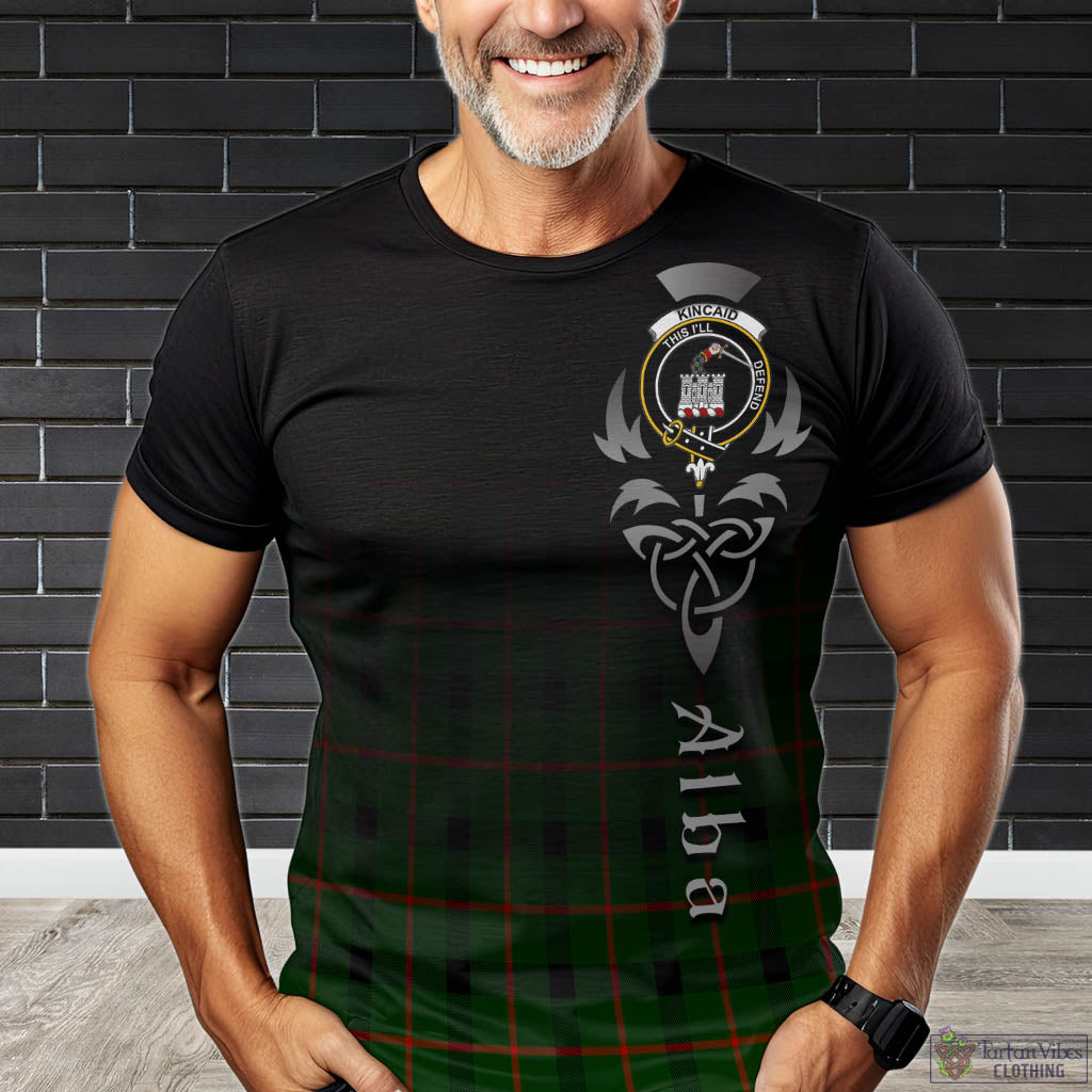Tartan Vibes Clothing Kincaid Modern Tartan T-Shirt Featuring Alba Gu Brath Family Crest Celtic Inspired