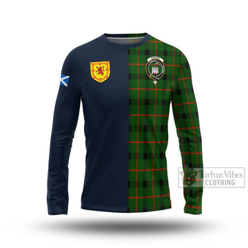 Kincaid Modern Tartan Long Sleeve T-Shirt Alba with Scottish Lion Royal Arm Half Style