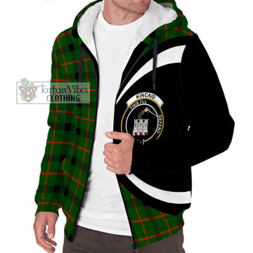 Kincaid Modern Tartan Sherpa Hoodie with Family Crest Circle Style