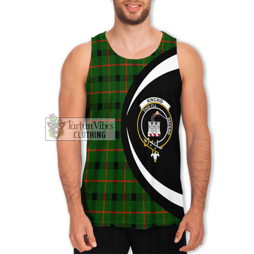 Kincaid Modern Tartan Men's Tank Top with Family Crest Circle Style