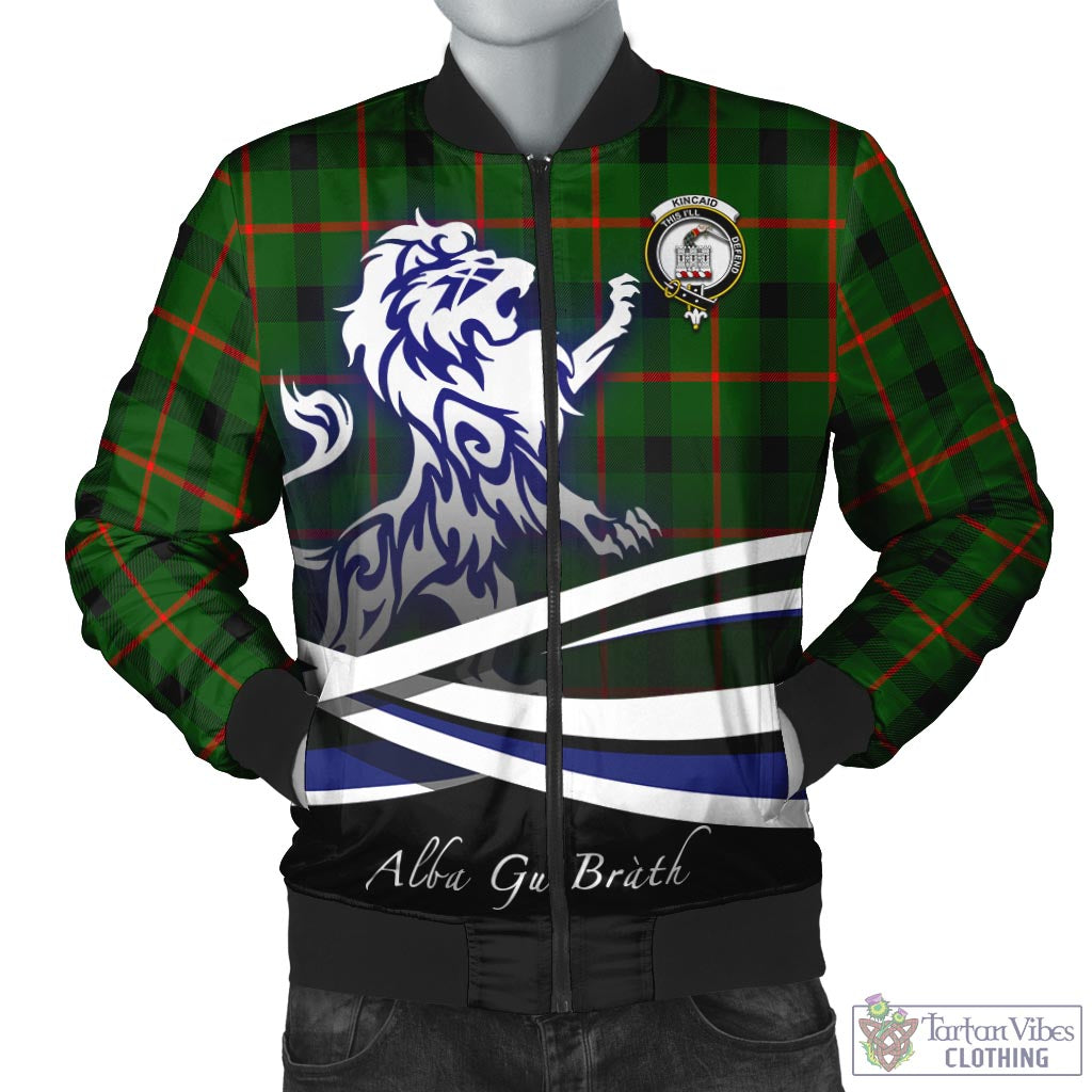 Tartan Vibes Clothing Kincaid Modern Tartan Bomber Jacket with Alba Gu Brath Regal Lion Emblem