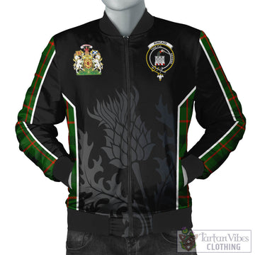 Kincaid Modern Tartan Bomber Jacket with Family Crest and Scottish Thistle Vibes Sport Style