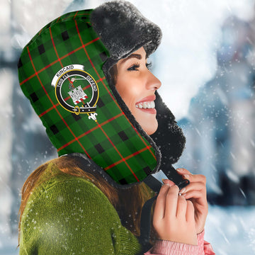 Kincaid Modern Tartan Winter Trapper Hat with Family Crest