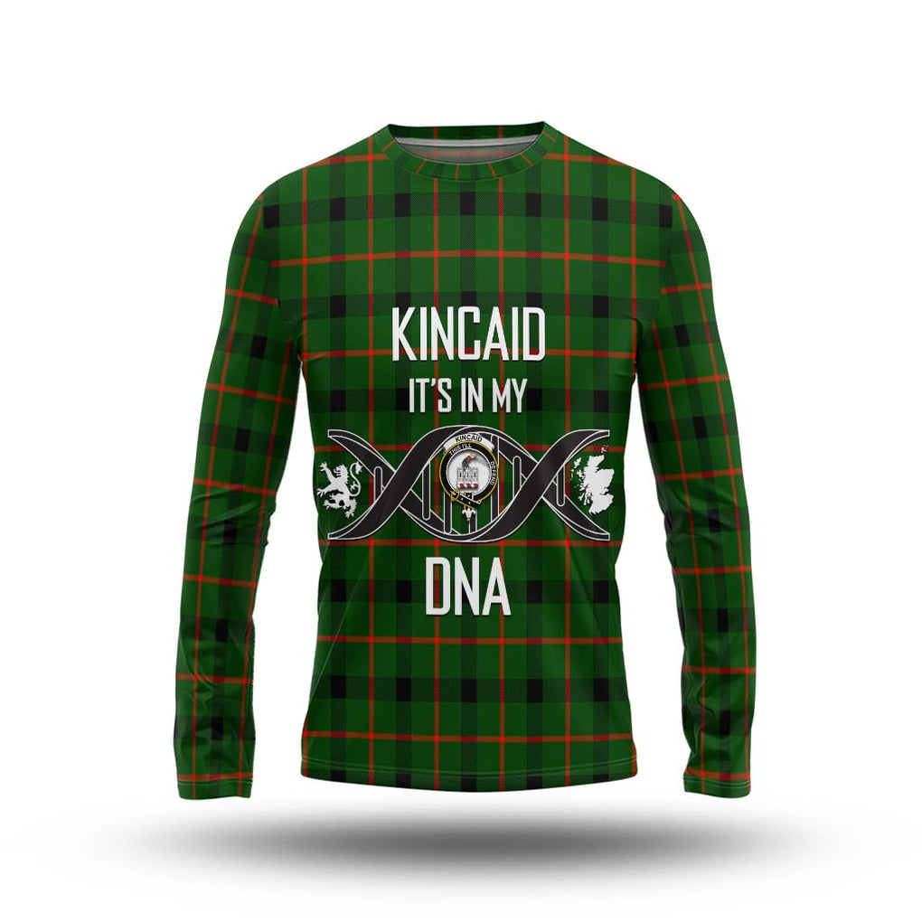 Kincaid Modern Tartan Long Sleeve T-Shirt with Family Crest DNA In Me Style Unisex - Tartanvibesclothing Shop