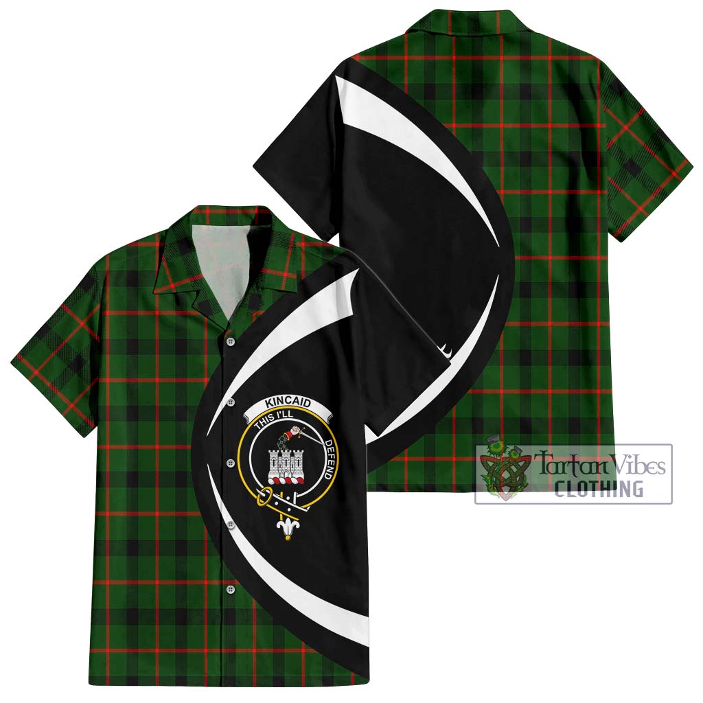 Kincaid Modern Tartan Short Sleeve Button Up with Family Crest Circle Style Kid - Tartan Vibes Clothing