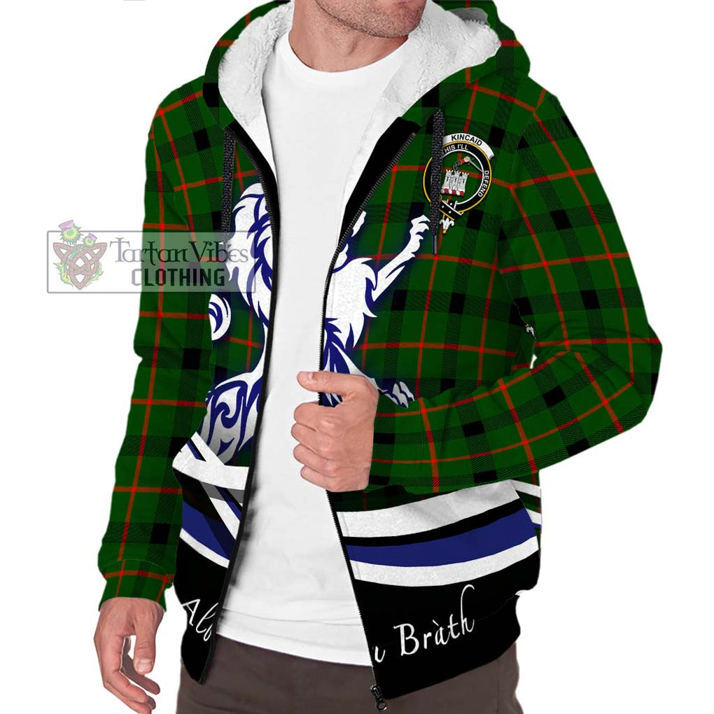 Kincaid Modern Tartan Sherpa Hoodie with Alba Gu Brath Regal Lion Emblem Unisex S - Tartanvibesclothing Shop