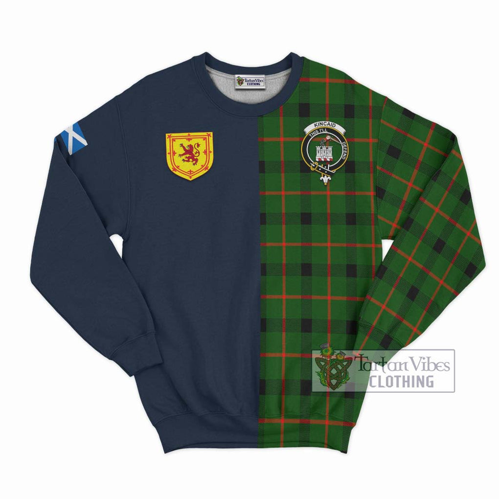 Tartan Vibes Clothing Kincaid Modern Tartan Sweatshirt with Scottish Lion Royal Arm Half Style