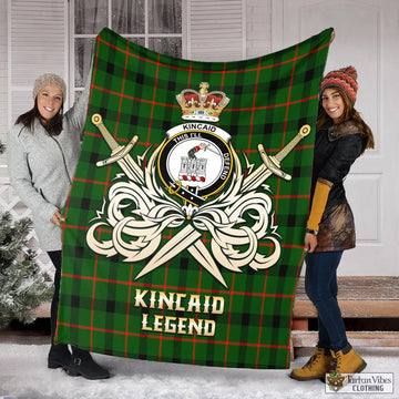 Kincaid Modern Tartan Blanket with Clan Crest and the Golden Sword of Courageous Legacy