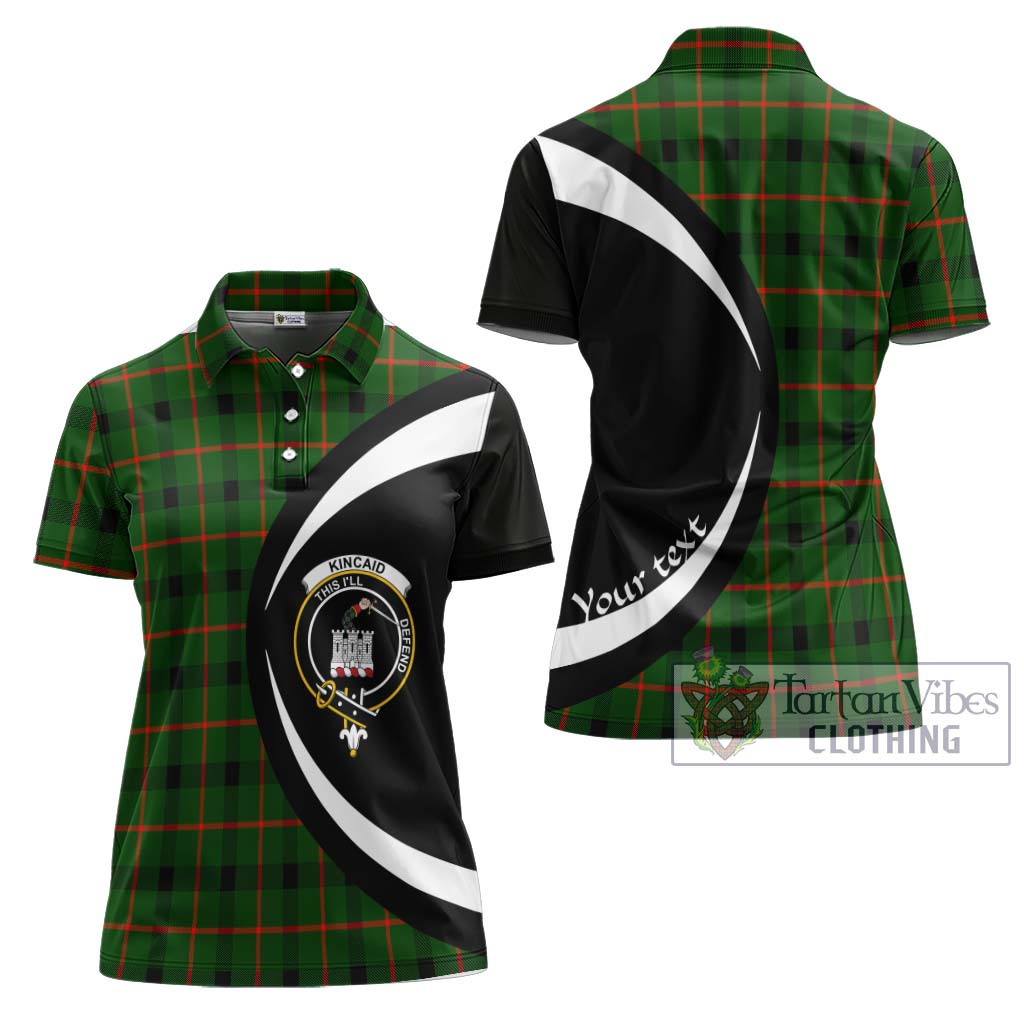 Kincaid Modern Tartan Women's Polo Shirt with Family Crest Circle Style Women - Tartan Vibes Clothing