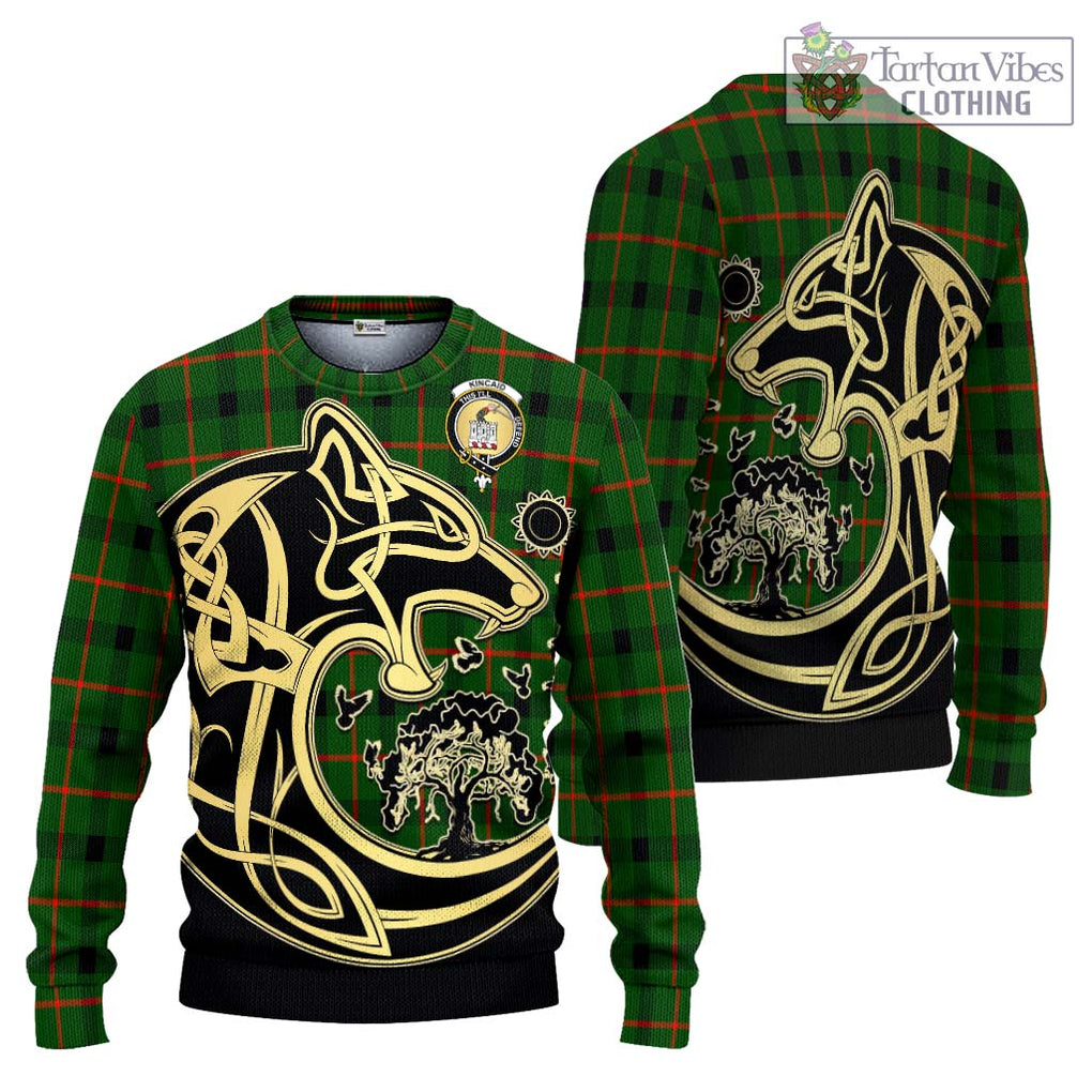 Kincaid Modern Tartan Knitted Sweater with Family Crest Celtic Wolf Style Unisex - Tartan Vibes Clothing